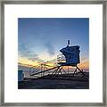 California Lifeguard Tower During The Blue Hour Framed Print