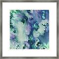 Calm Cool Soft Abstract Splash Of Blue Watercolor Framed Print
