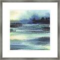 Calm Meditative Landscape Water Reflections Beach Art Contemporary Cool Watercolor Palette Iii Framed Print