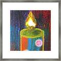 Candle In The Rain Framed Print