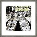 Canoe Fleet Framed Print