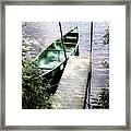 Canoe On A Lake Framed Print