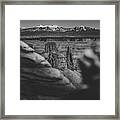 Canyonpeering Bw D Framed Print