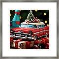 Car 690 Vehicles Ford Fusion Vintage With A Christmas Tree And Some Christmas Gifts Framed Print