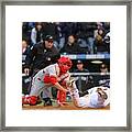 Carlos Ruiz And Todd Helton Framed Print