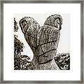Carved Owls Monochrome Framed Print