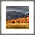 Cascade Meadows Golden Fall Panorama Framed Print