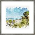 Caspersen Beach - Watercolor Framed Print