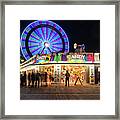 Castaway Cove Ferris Wheel At Night Framed Print