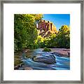 Castle Rock And Stream Framed Print