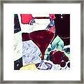 Cat, Wine, And Cheese Party Framed Print