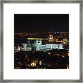 Cathedral Of Porto At Night From Clerigos Tower Framed Print