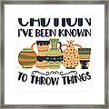 Caution Throw Things Pottery Potter Ceramic Clay Framed Print