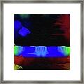 Cautiously Crossing The Bridge Of Blue And Red Uncertainty Framed Print