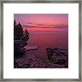 Cave Point Calm -  Cave Point County Park In Door County Wi Framed Print