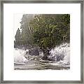 Cave Point Fury - Cave Point County Park At Door County Wi Framed Print