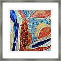 Cellular Rebirth Abstract With Orange Glass Shards Framed Print