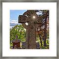 Celtic Cross Tombstone On Hill Of Calvary Chapel In Milwaukee Wi Framed Print