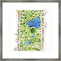 Central Park On White Framed Print