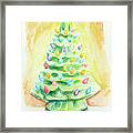 Ceramic Christmas Tree With Lights Framed Print