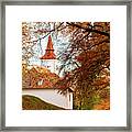 Chapel Hidden By Autumn Forest Framed Print