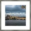Charles Bridge Over Moldova River And Hradcany Castle In Prague In The Czech Republic Framed Print
