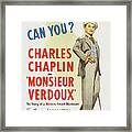 Charlie Chaplin In Monsieur Verdoux -1947-, Directed By Charlie Chaplin. Framed Print