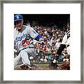 Chase Utley And Buster Posey Framed Print