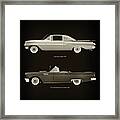 Chevrolet Impala 1959 And Ford Thunderbird Convertible 1957 Framed Print