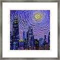 Chicago Skyline Commissioned Oil Painting Mona Edulesco Framed Print