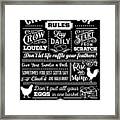 Chicken Coop Rules Framed Print