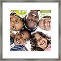 Children Smiling In A Huddle Framed Print