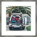 Children Squashed Into Back Of Car With Luggage Framed Print