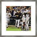 Chris Heston And Buster Posey Framed Print
