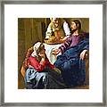 Christ In The House Of Martha And Mary - Digital Remastered Edition Framed Print