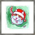 Christmas And Cat Framed Print