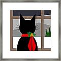 Christmas Eve Cat Framed Print