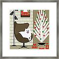Christmas Room With Eskimo Dog Framed Print