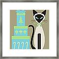 Christmas Siamese With Presents Framed Print
