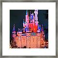 Cinderella Castle At Night Framed Print