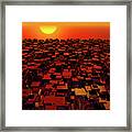 City And Sun Framed Print