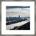 City Of Vienna With Suburbs And River Danube In Austria Framed Print