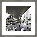 City Road Underneath A Flyover, Japan Framed Print