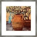 Clay Pots In The Plaza Framed Print