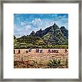 Clearing Fields, Mauritius Framed Print