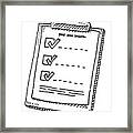 Clipboard Checklist Symbol Drawing Framed Print