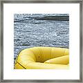 Close-up Of An Inflatable Raft In A River Framed Print