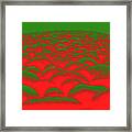 Close Up To A Rock Wall, Bright Red And Dark Green Framed Print