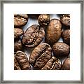 Closeup Of Brown Coffee Background Framed Print