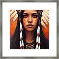 Closeup  Portrait  Of  Beautiful  Native  American  Wom  44777eb4  86ef  451e  8412  15e4cf2e6574 Framed Print